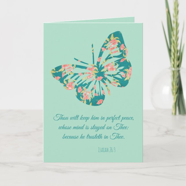 Floral Butterfly with Scripture Quote All Occasion Card (Front)