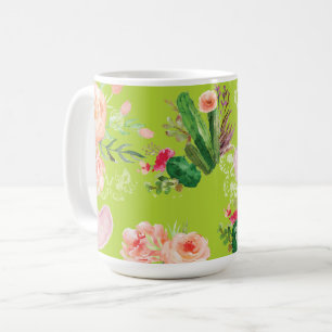 Floral Cactus Elegant Coffee Mug