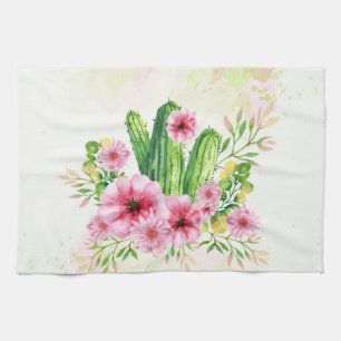 Floral Cactus Kitchen Towel