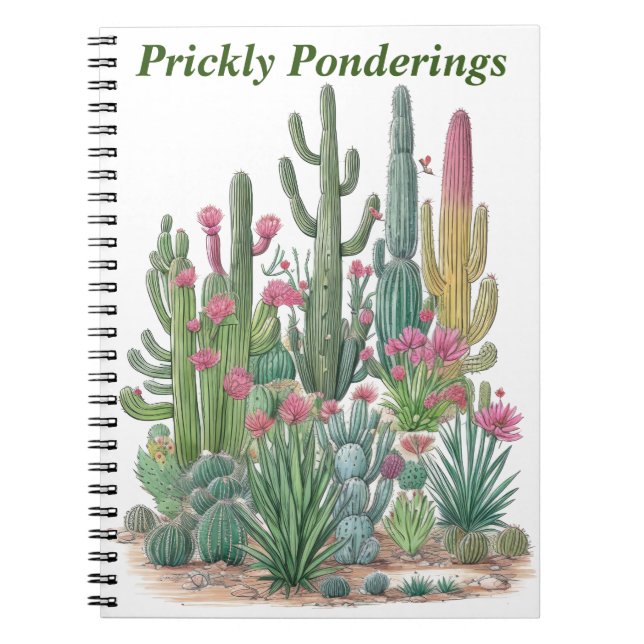 Floral Cactus  Notebook (Front)