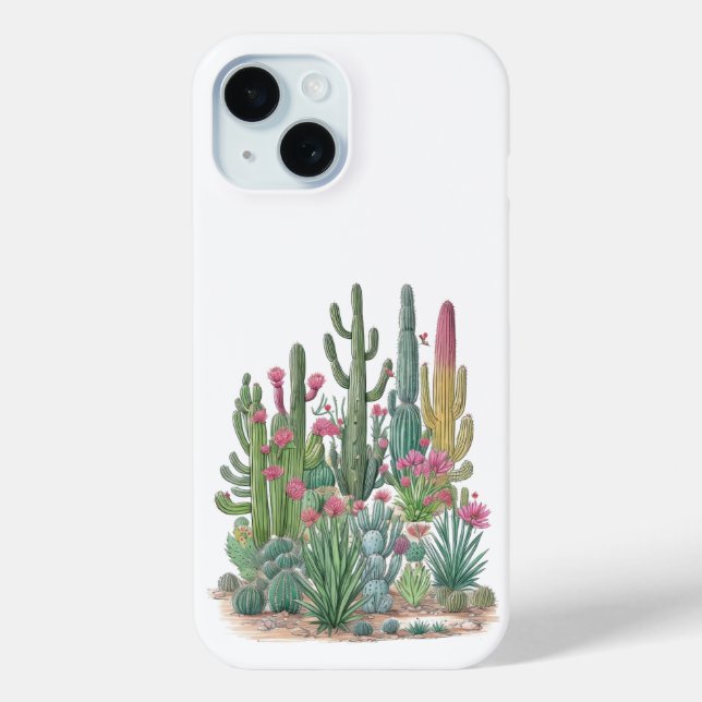 Floral Cactus Phone Case (Back)