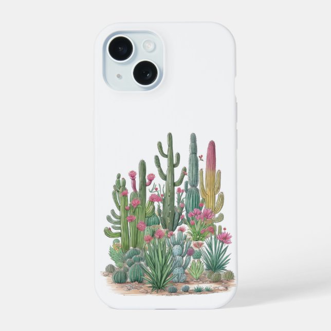 Floral Cactus Phone Case (Back)