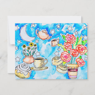 Floral Cafe Card