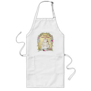 Floral Cake Wedding Long Apron