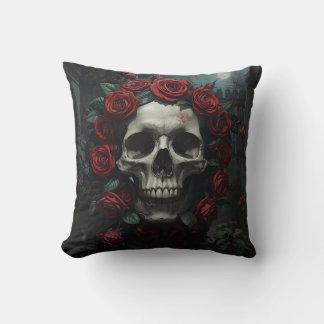Floral Calabera Cojin Throw Pillow