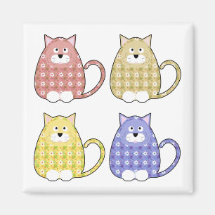 Floral Calico Kitty Magnet
