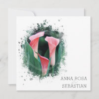 ~* Floral Calla Lily AR12 QR PHOTO RSVP Wedding