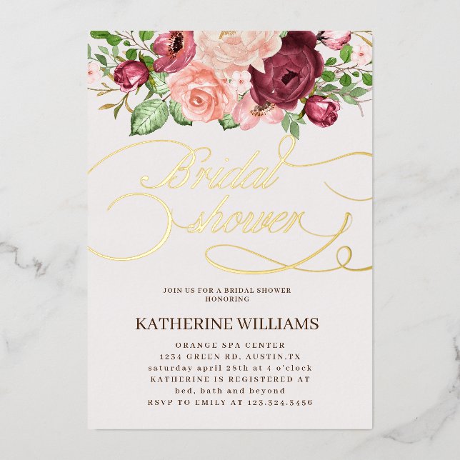 floral calligraphy bridal shower (Front)