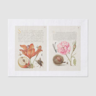 Floral calligraphy garden decoupage tissue paper