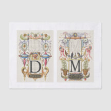 Floral calligraphy garden decoupage