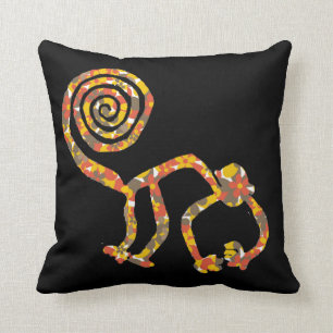 Floral Camouflage Nazca Monkey Pillow