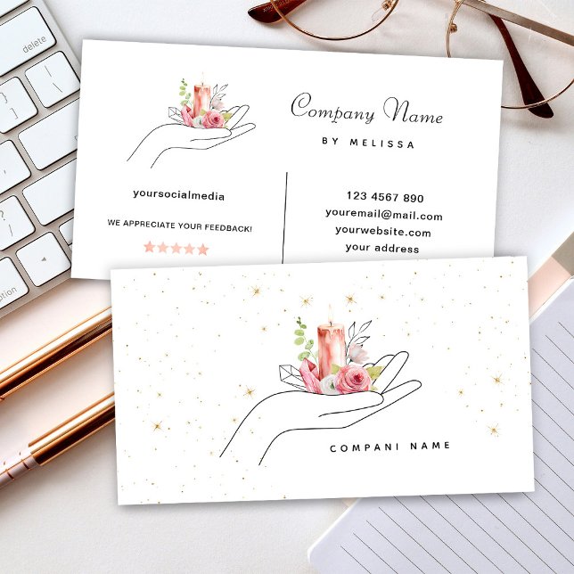 Floral Candle  Business Card (Creator Uploaded)