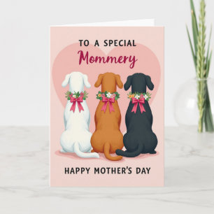 Floral Canine Moms Day Card