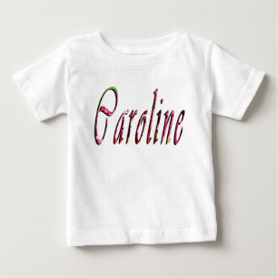 Floral Caroline Name Logo, Baby T-Shirt