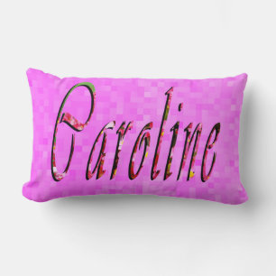 Floral Caroline Name Logo, Lumbar Pillow