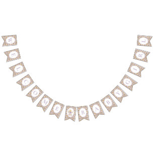 Floral Carriage Baby Shower Lavender Welcome Bunting Flags