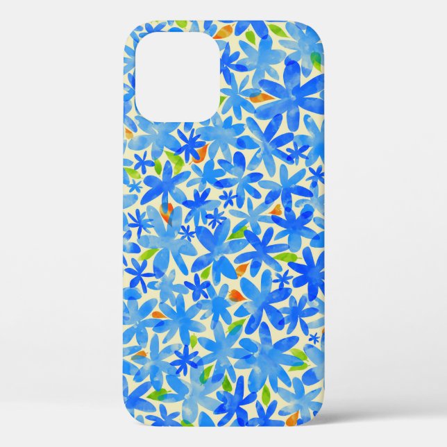 Floral Cascade: Blue Flowers Seamless Pattern Case-Mate iPhone Case (Back)