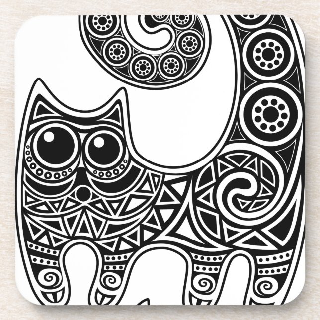 Floral Cat Coaster (Front)