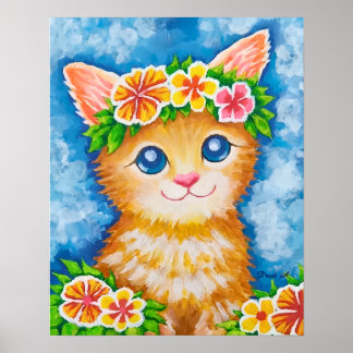 Floral Cat★ Poster