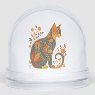 Floral Cat Silhouette � Colorful Vintage Botanical