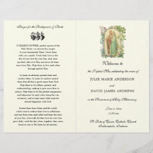 Floral catholique Programme de mariage de masse la