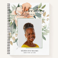 Floral Celebration of Life Funeral Guest Book