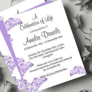 Floral Celebration of Life Invitation