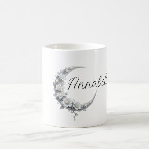 Floral Celestial Personalized Moon Goddess Name Coffee Mug