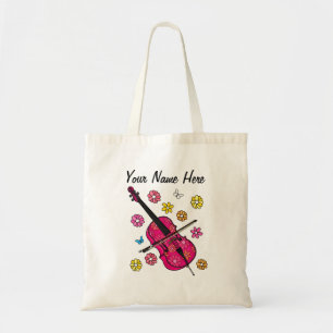 Floral Cello Flowers Cellist Musician Custom Tote Bag