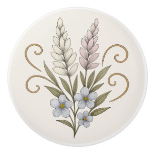 floral ceramic door handles elegant and soft knob