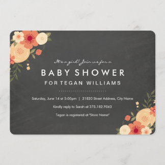 Floral Chalkboard | Baby Shower Invitation