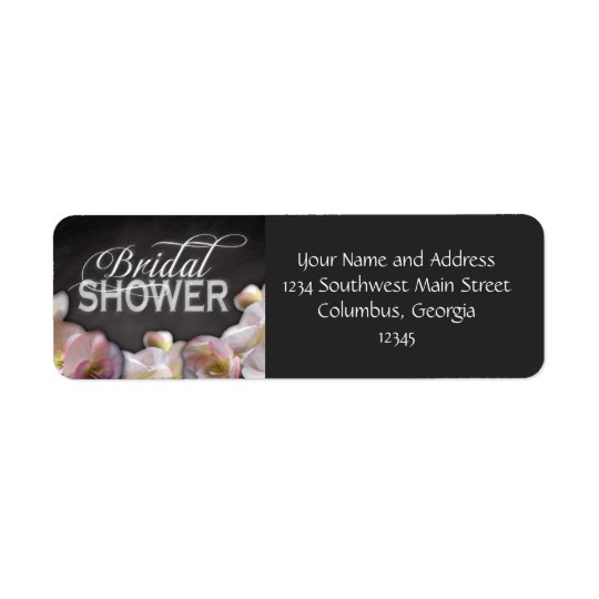 Floral & Chalkboard Bridal Shower Return Address Label