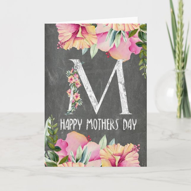 Floral chalkboard mothers day card (Front)