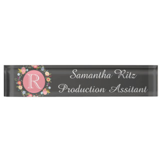 Floral Chalkboard nameplate