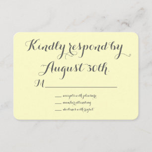 Floral Chalkboard RSVP (yellow) Card