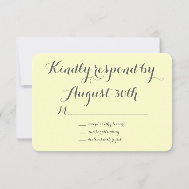Floral Chalkboard RSVP (yellow) Card (Front)