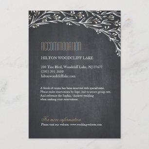 Floral chalkboard rustic wedding accommodations enclosure card