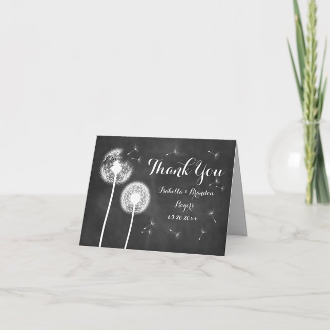 Floral Chalkboard Thank You Card (Front)
