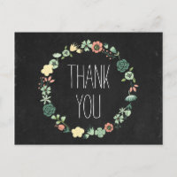 Floral Chalkboard Thank You