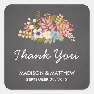 FLORAL CHALKBOARD   WEDDING FAVOR LABELS