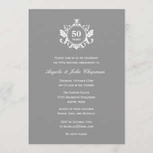Floral Charm Anniversary or Birthday Invitation -
