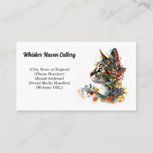 Floral Chat Face Carte de visite