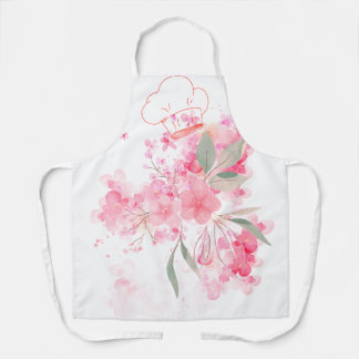 Floral Chef Apron with Hat