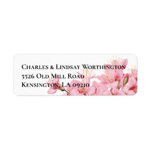 Floral cherry blossom address