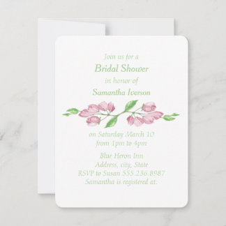Floral Cherry Blossom Bridal Shower Invite