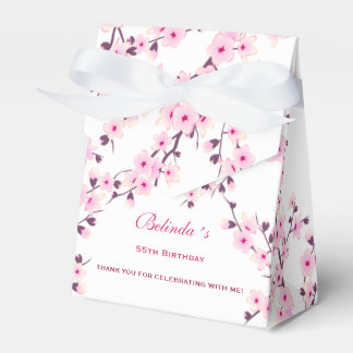Floral Cherry Blossom Pink White | Custom Birthday Favor Box