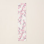 Floral Cherry Blossom Pink White Scarf<br><div class="desc">Beautiful pink cherry blossoms on a white background. You can change the background by clicking on "edit this design". You could also enlarge the cherry blossoms branch,  I created it as a high resolution vector file,  it looks good in detail.</div>