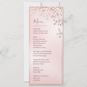 Floral Cherry Blossom Pink White Wedding Invitation