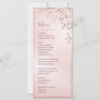 Floral Cherry Blossom Pink White Wedding    Invitation