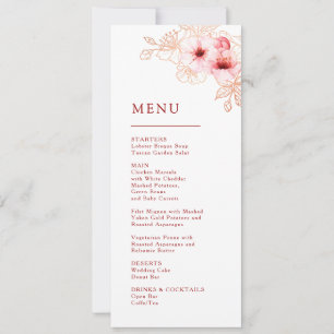 Floral Cherry Blossom Pink White Wedding Invitation